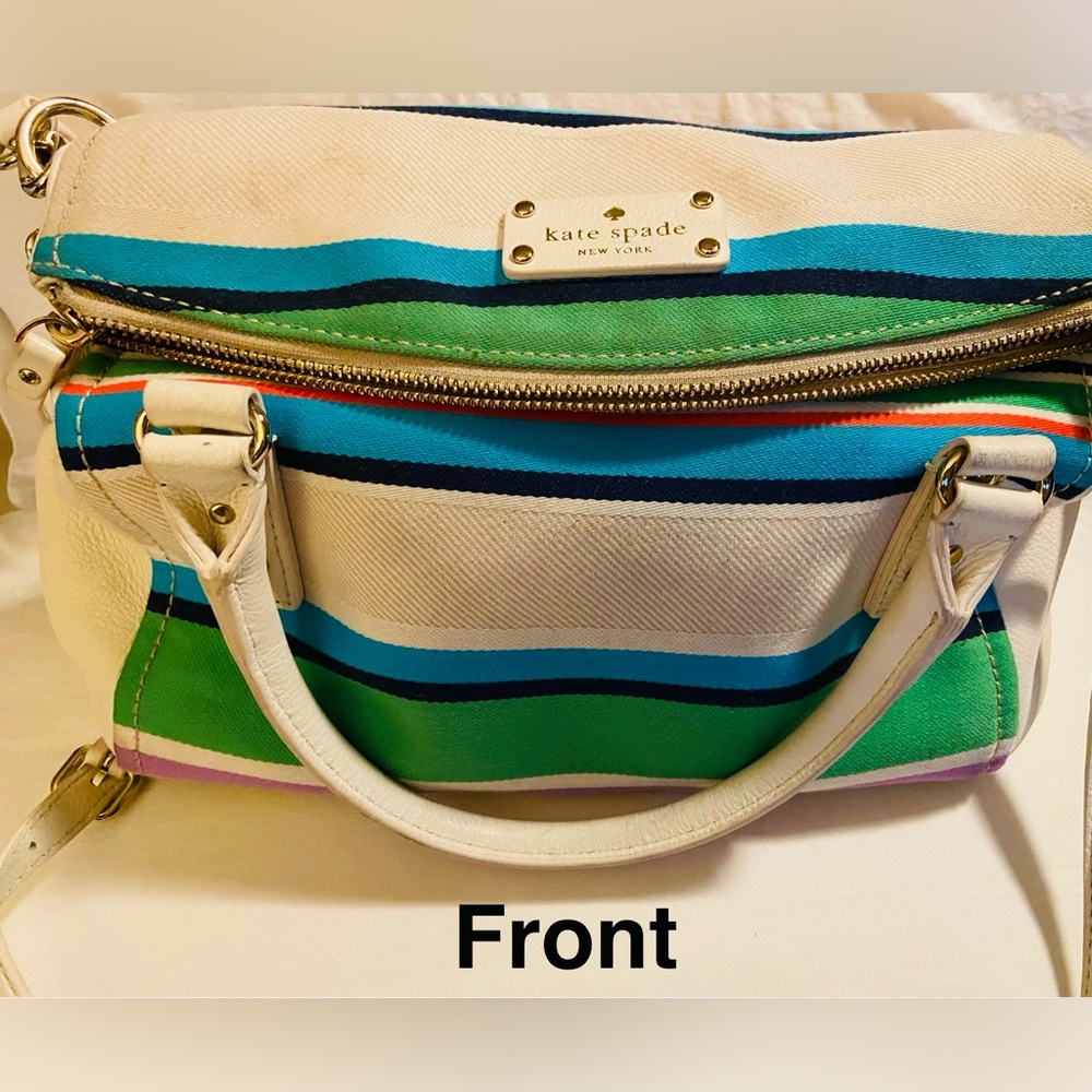 Kate Spade Stripe Leslie Satchel Cobble Hill